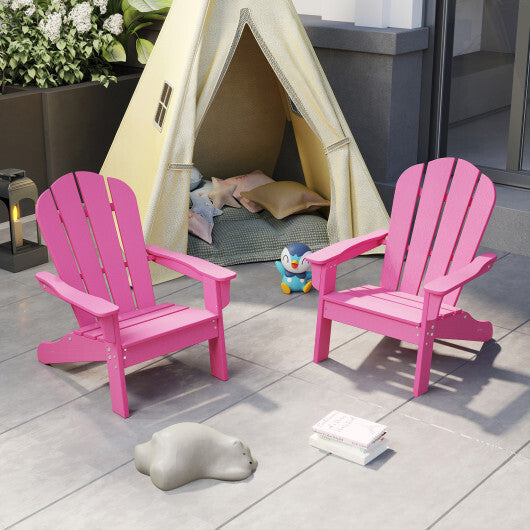 All-Weather HIPS Kid's Adirondack Chair with with High Backrest and Armrests-Turquoise