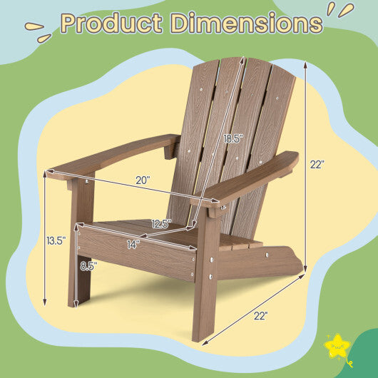 Set of 2 Kid's Adirondack Chair with with High Backrest and Armrests-Pink