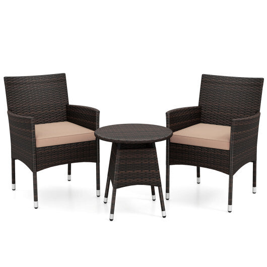 3 Piece Patio Furniture Set Outside Bistro Set for Porch-Navy