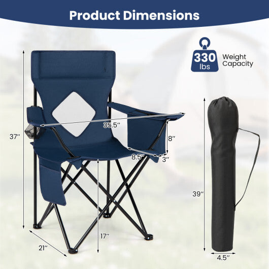 Folding Camping Chair with Mesh Fabric Backrest Solid Metal Frame and Carrying Bag-Green