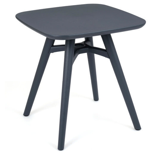 Square Outdoor Dining Table All-Weather Plastic Patio Bistro Table for 4-Gray