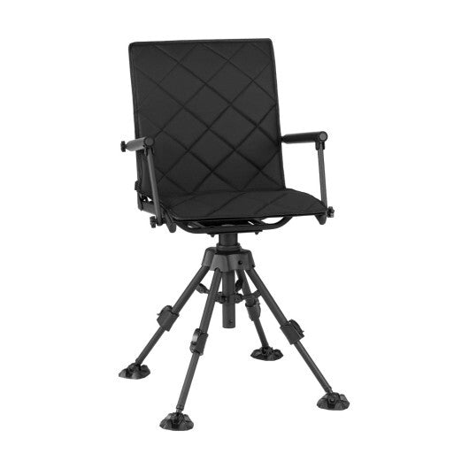 360 Silent Swivel Hunting Seat with 5-Level Adjustable-Black