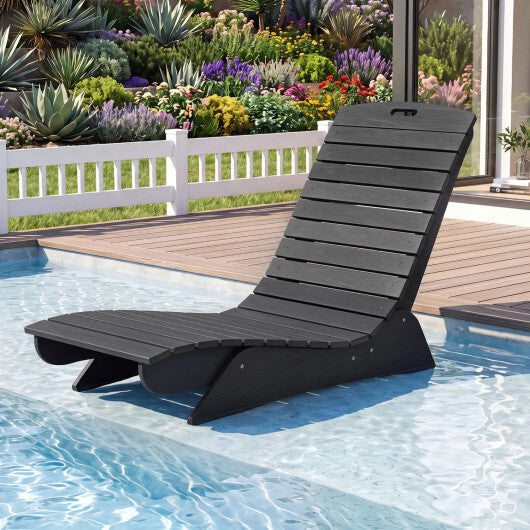 Fade-Resistant Outdoor Lounger with Contoured Shape for Deck Poolside-Brown