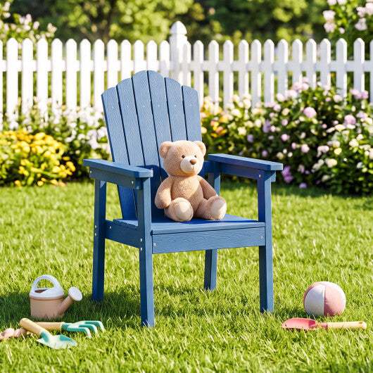 Outdoor Adirondack Chair with High Backrest and Wide Armrests for Deck Poolside-Brown