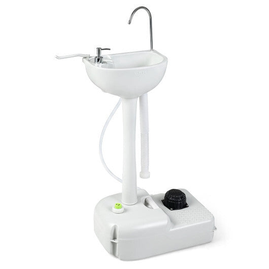 Portable Foot Pump Camping Sink with 4.5 Gal Water Tank and Soap Dispenser