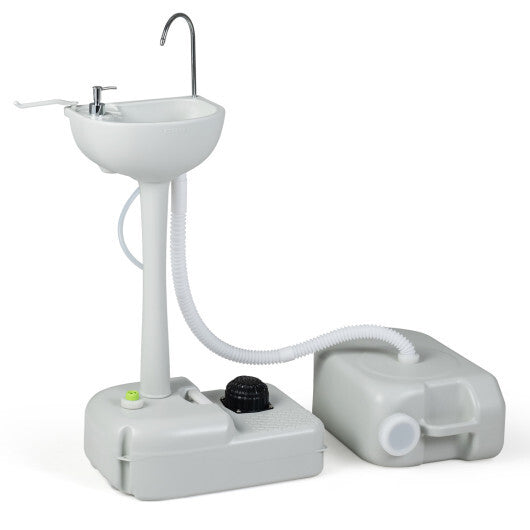 4.5 Gal Wash Basin Stand with 6.34 Gal Recovery Tank and Rolling Wheels