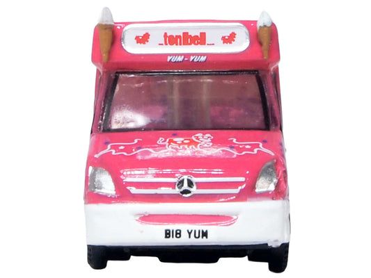 Whitby Mondial Ice Cream Van "Tonibell" Pink with Graphics 1/76 (OO) Scale Diecast Model Car by Oxford Diecast
