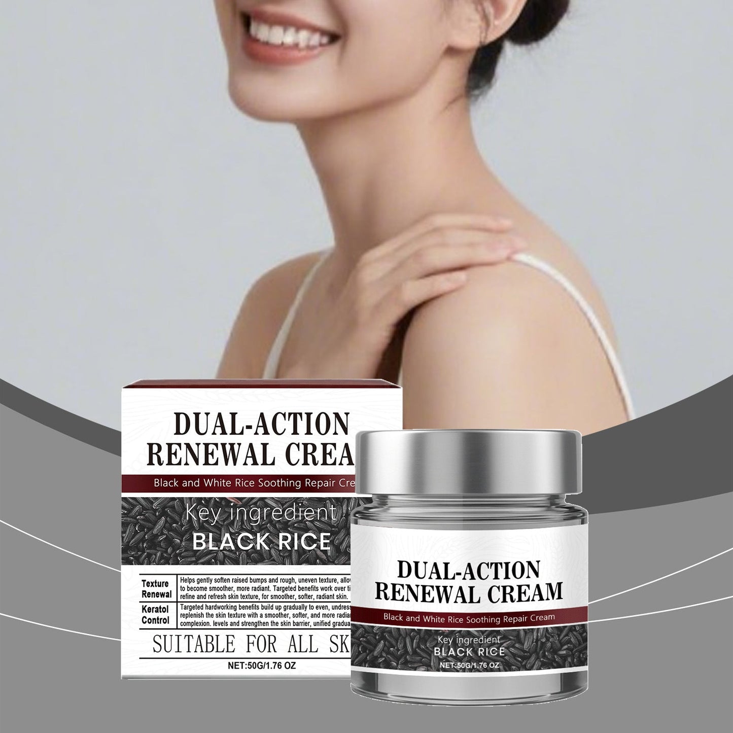 Black Rice Cream Hydrating Tighten Lifting Brightning Repairing Improve Elasticity Prevent Sagging Smoothing Glowing Moisturizer