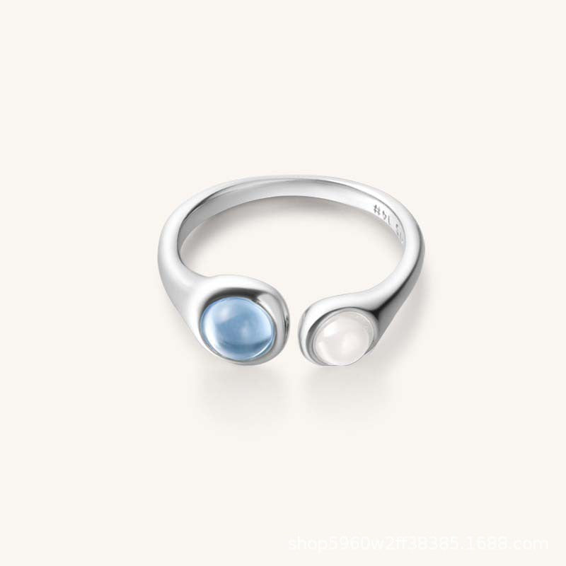 Japanese And Korean Streamer Wave Moon Shadow Single Layer Double-layer Ring French Exquisite Niche