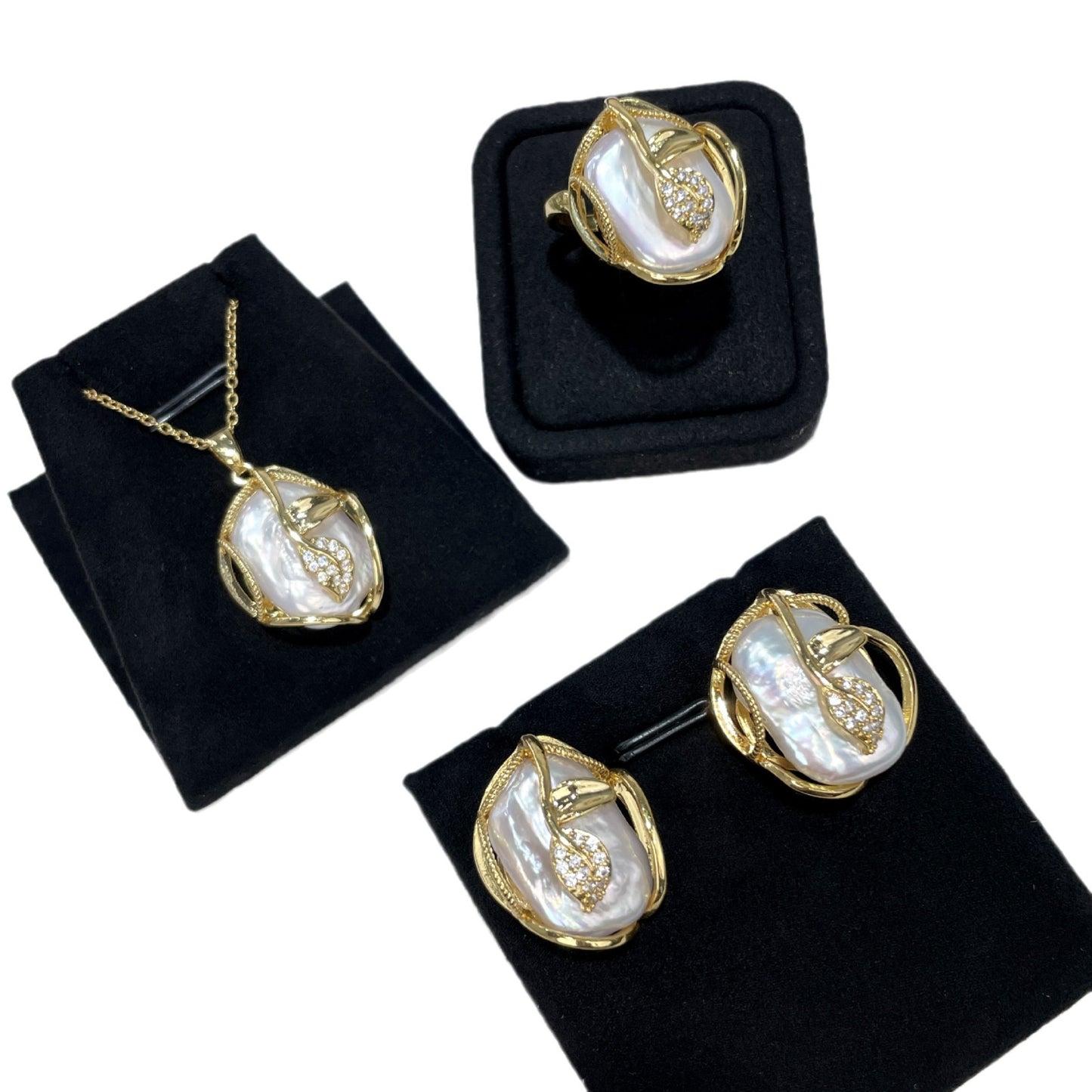 Natural Freshwater Baroque Special-shaped Beads White Color Edison Pearl Eardrop Necklace Pendant Sterling Silver Needle Suit