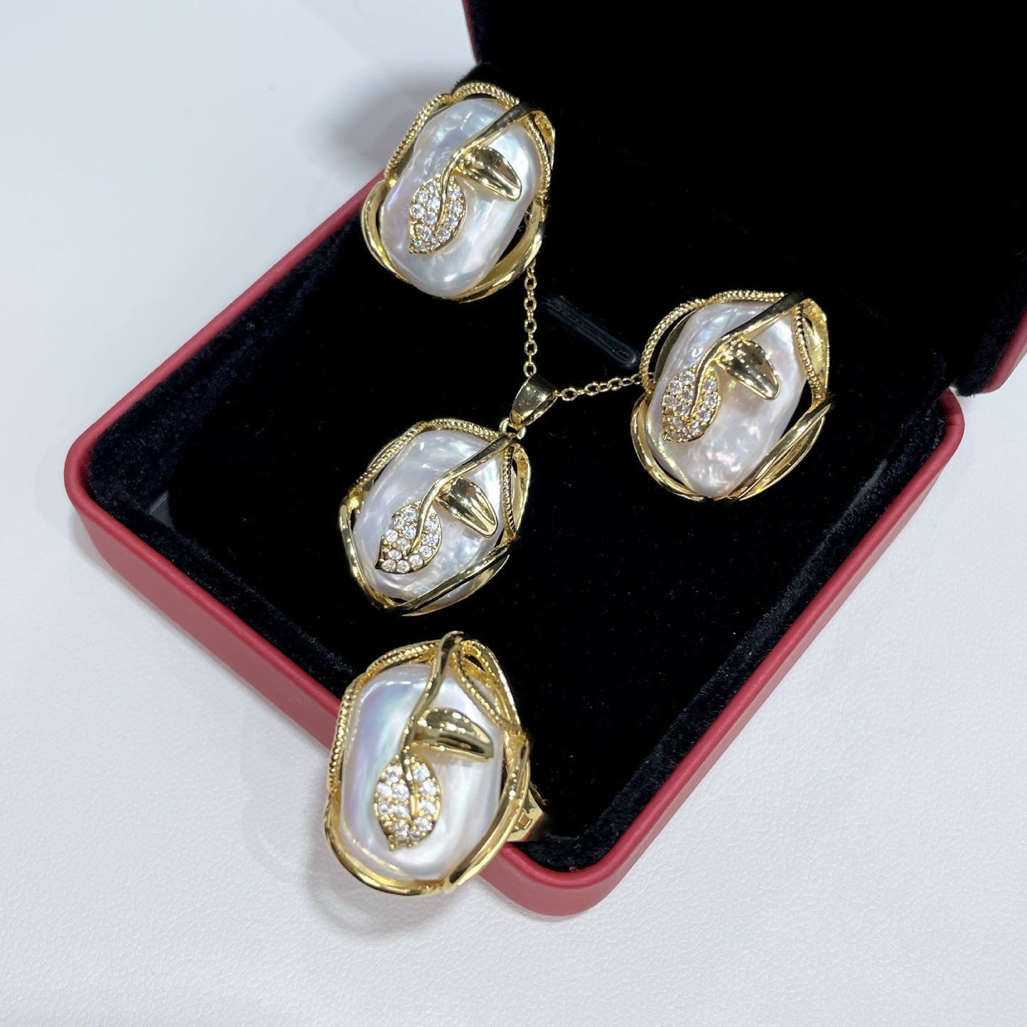 Natural Freshwater Baroque Special-shaped Beads White Color Edison Pearl Eardrop Necklace Pendant Sterling Silver Needle Suit