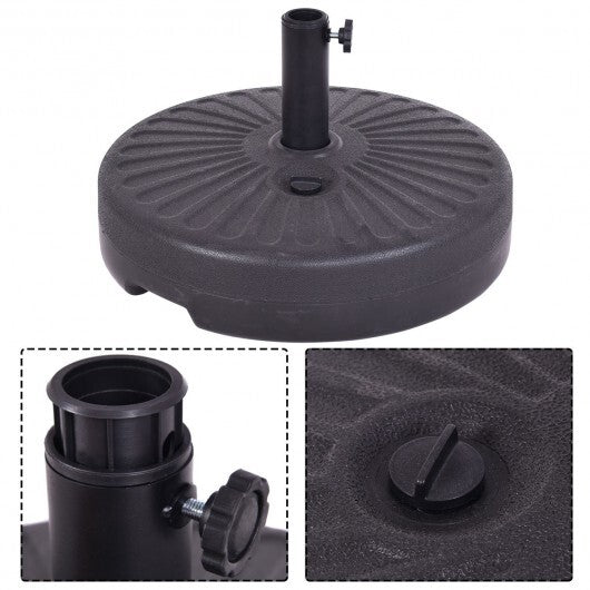 20 Inch Round 23L Water Filled Umbrella Base - Color: Black