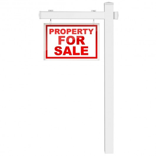 6 Feet Vinyl UPVC Real Estate Sign Post Realtor Yard Sign Post-Black