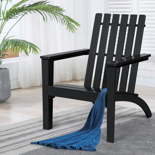 Outdoor Durable Patio Acacia Wood Adirondack Lounge Armchair-Natural