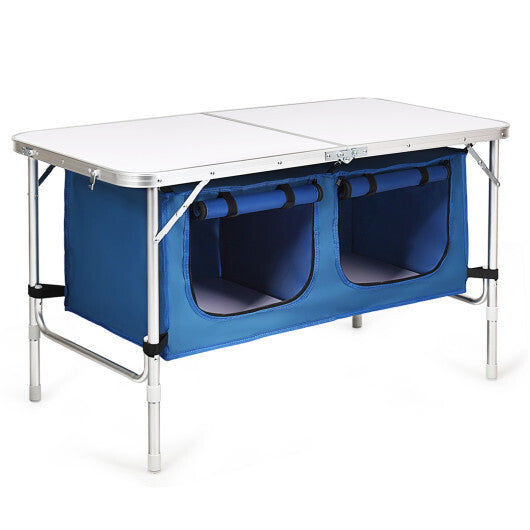 Height Adjustable Folding Camping  Table-Gray