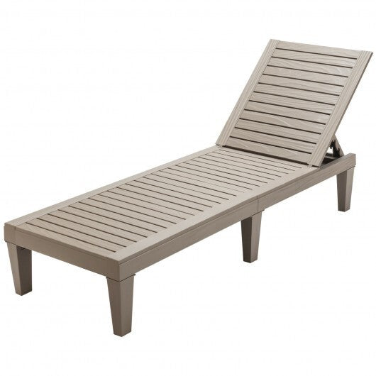 Outdoor Recliner Chair with 5-Position Adjustable Backrest-Brown - Color: Brown