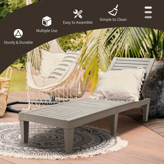 Outdoor Recliner Chair with 5-Position Adjustable Backrest-Brown - Color: Brown