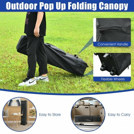 13 Feet x 13 Feet Pop Up Canopy Tent Instant Outdoor Folding Canopy Shelter-Blue