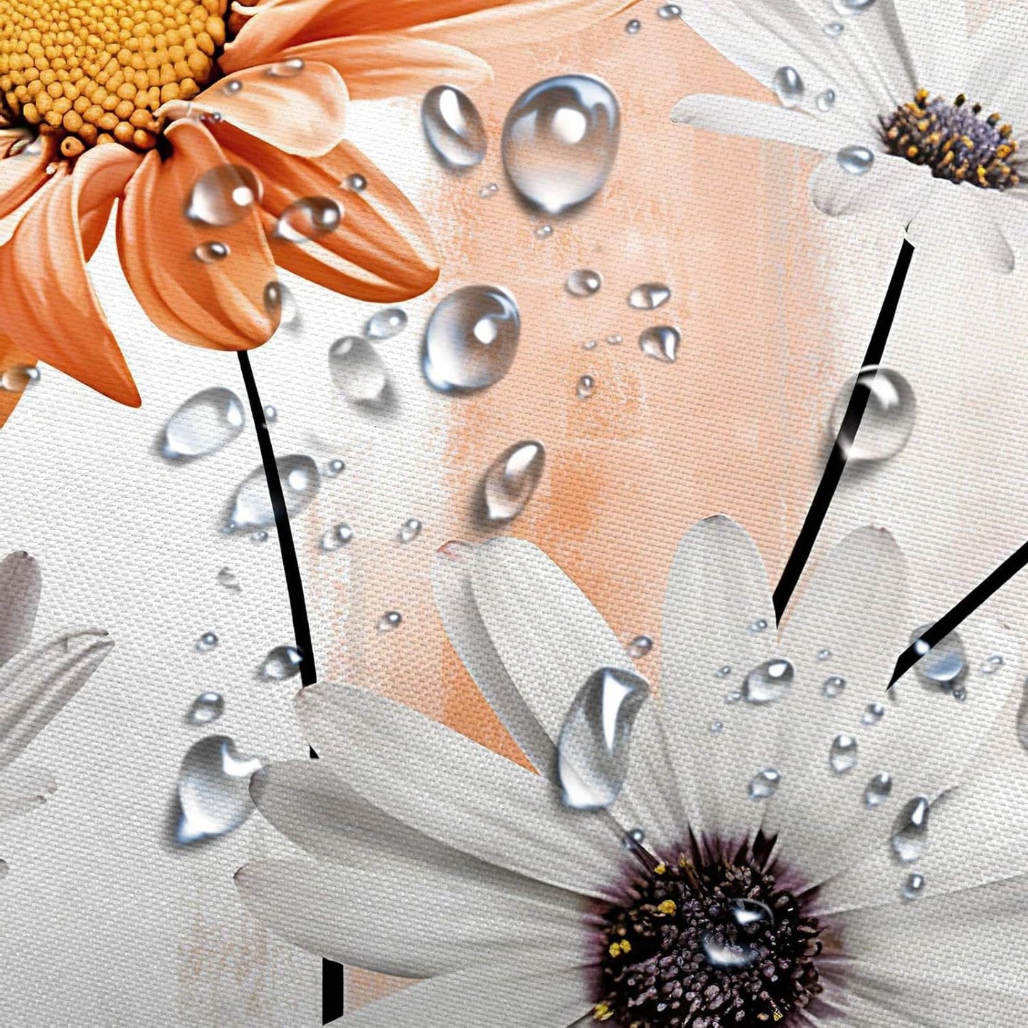 72"W x 78"H Orange Vibrant Floral Butterfly Polyester Shower Curtain