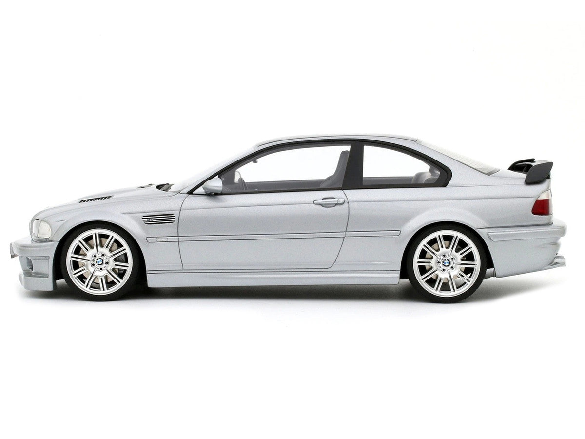 2001 BMW E46 M3 GTR Street Titan Silver Metallic 1/18 Model Car by Otto Mobile