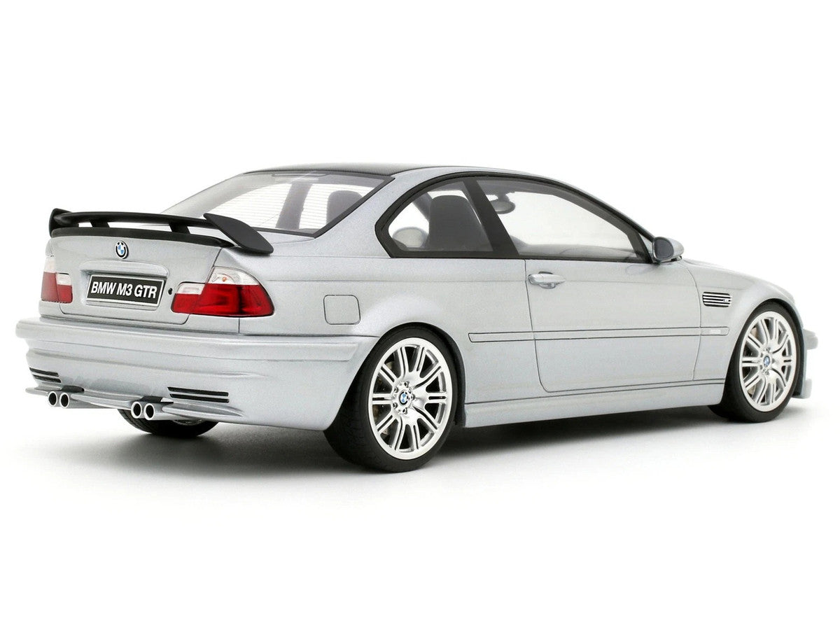 2001 BMW E46 M3 GTR Street Titan Silver Metallic 1/18 Model Car by Otto Mobile