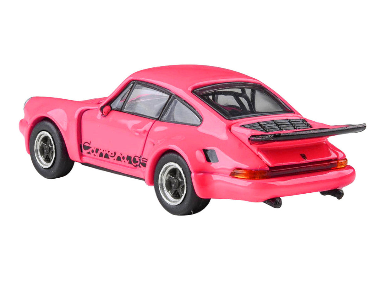 1974 Porsche 911 Carrera RSR 3.0 Fuchsia with Black Stripes 1/64 Diecast Model Car by Paragon Models