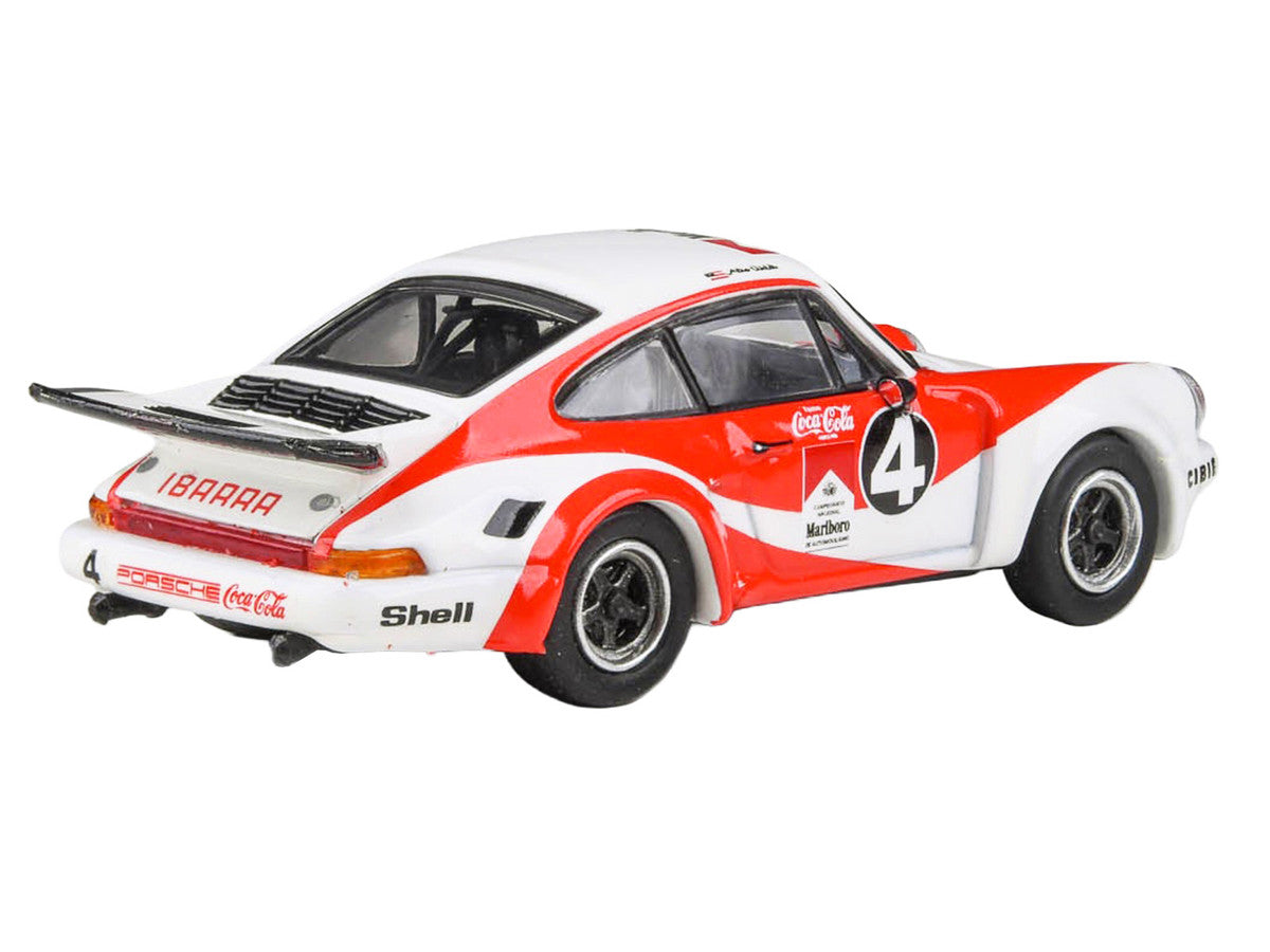 1976 Porsche 911 Carrera RSR 3.0 Ecuador #4 "Fernando Madera" White and Red with Graphics 1/64 Diecast Model Car by Paragon Models