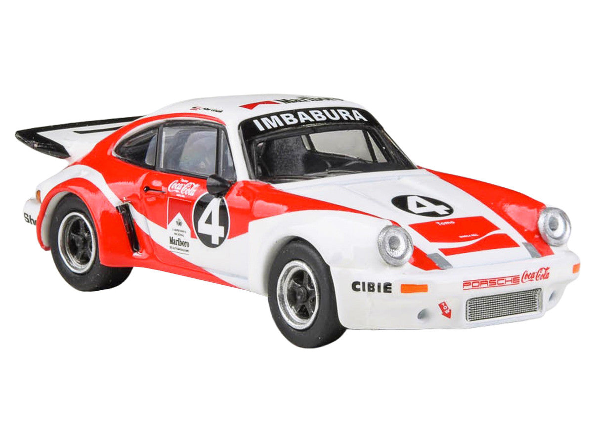 1976 Porsche 911 Carrera RSR 3.0 Ecuador #4 "Fernando Madera" White and Red with Graphics 1/64 Diecast Model Car by Paragon Models