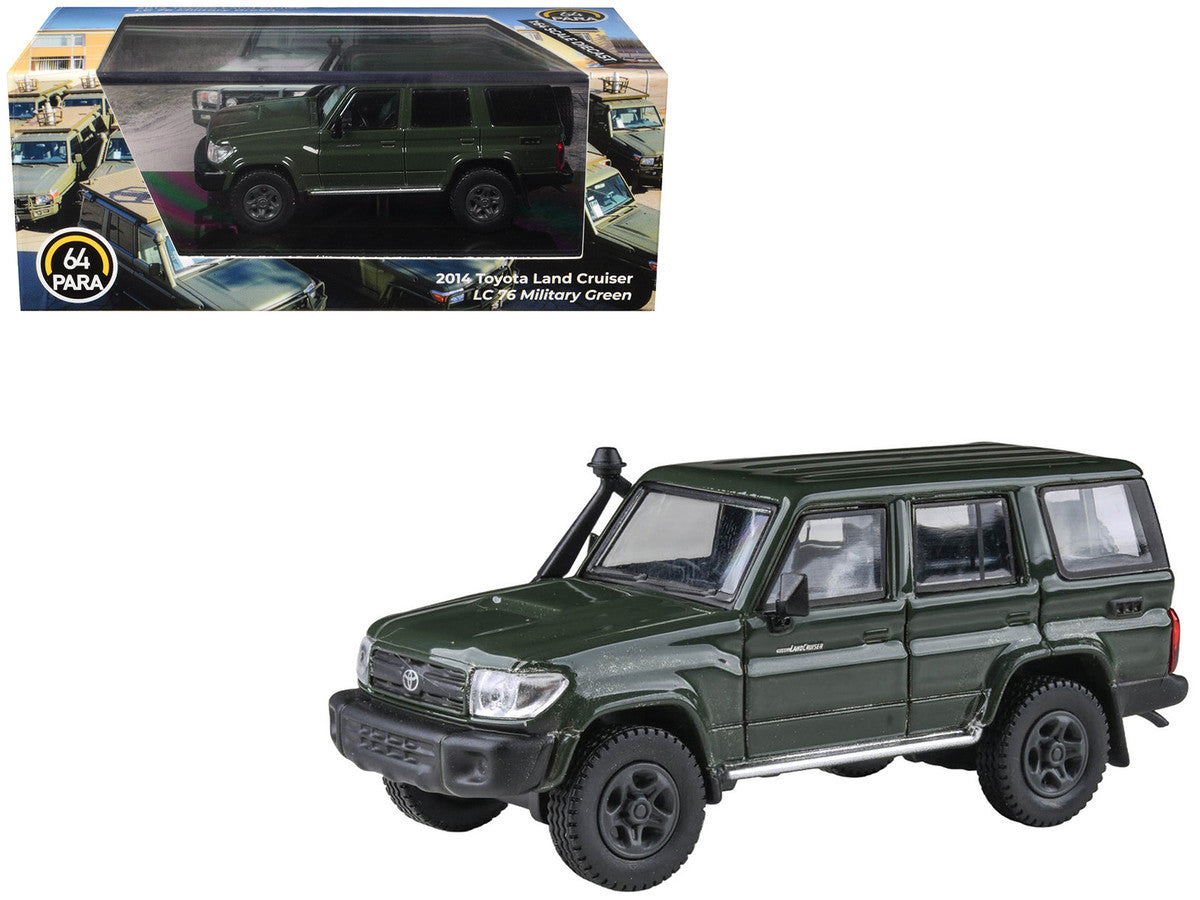 2014 Toyota Land Cruiser LC 76 Military Green 1/64 Diecast Model Car by Paragon Models