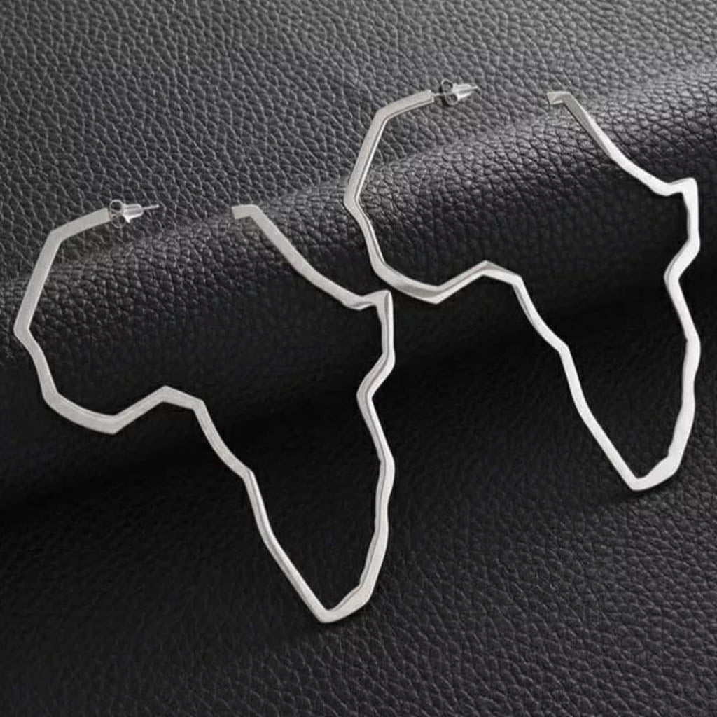 African Map Outline Drop Earrings