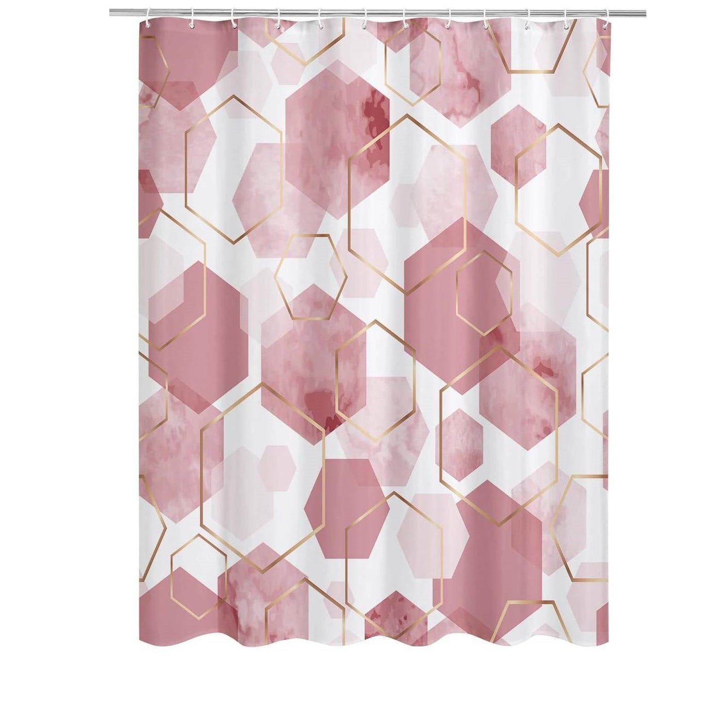 72"W x 78"H Abstract Pink Geometric Polyester Shower Curtain