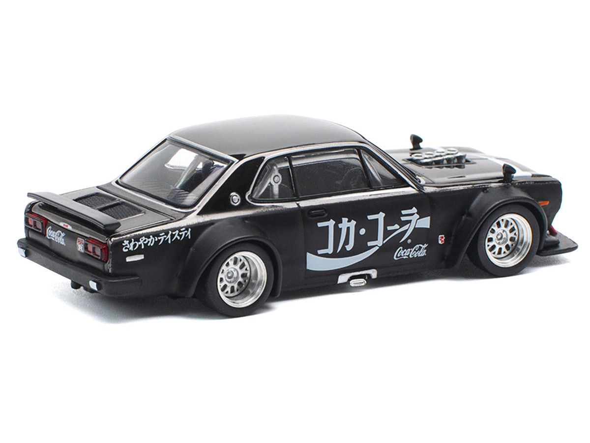 Skyline GT-R V8 Drift "Hakosuka" RHD (Right Hand Drive) "Coca-Cola" Black 1/64 Diecast Model Car by Pop Race