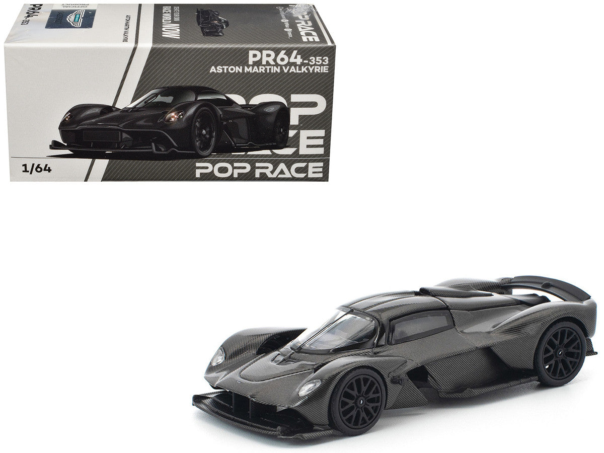 Aston Martin Valkyrie Carbon Fiber 1/64 Diecast Model Car by Pop Race
