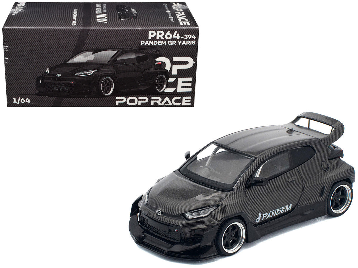 Toyota "Pandem" GR Yaris RHD (Right Hand Drive) Carbon Fiber 1/64 Diecast Model Car by Pop Race