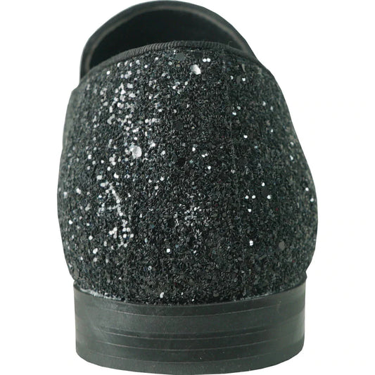 "Bravo" Black Glitter Tuxedo & Prom Shoes