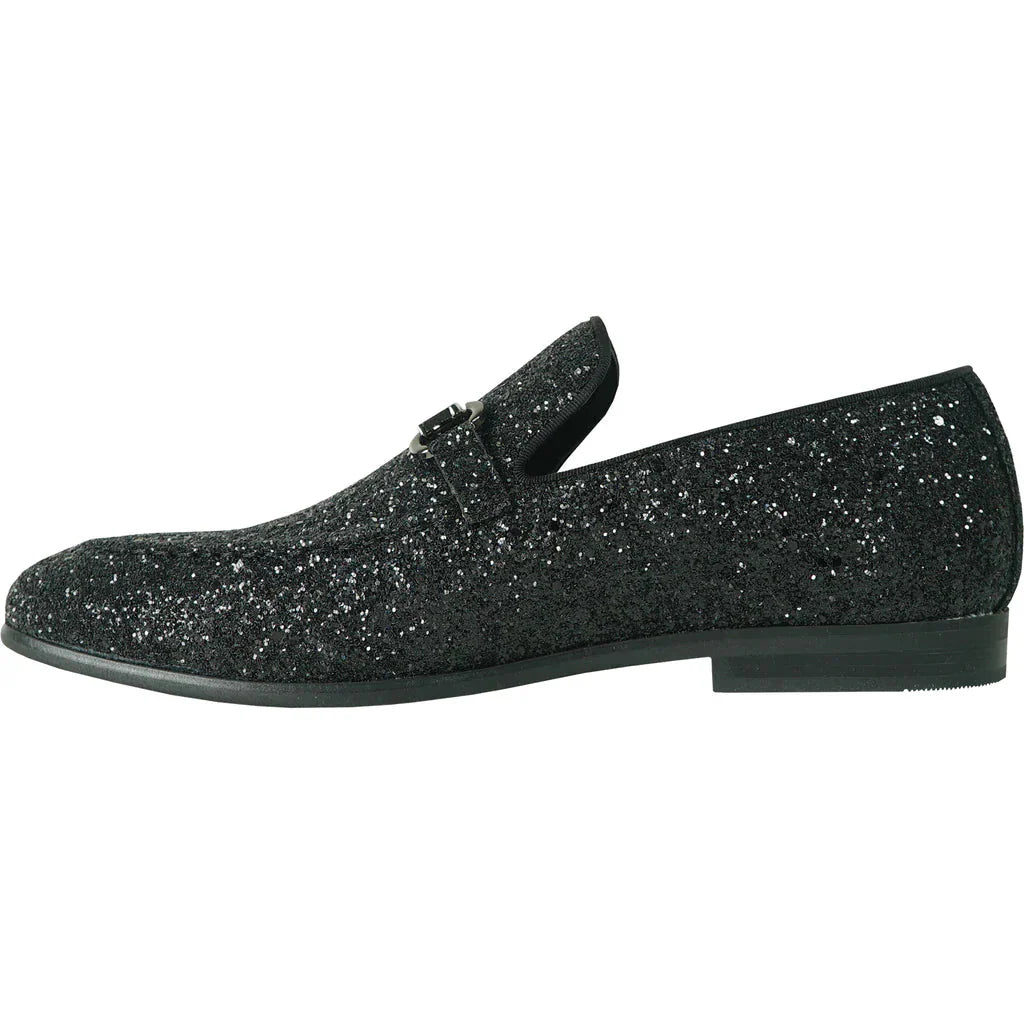 "Bravo" Black Glitter Tuxedo & Prom Shoes