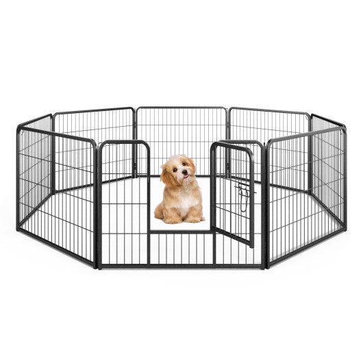 8 Panel 24 Inch Height Pet Fence Indoor Outdoor-24 inch
