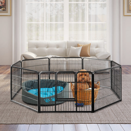 8 Panel 24 Inch Height Pet Fence Indoor Outdoor-24 inch