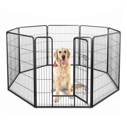 8 Panel 24 Inch Height Pet Fence Indoor Outdoor-24 inch