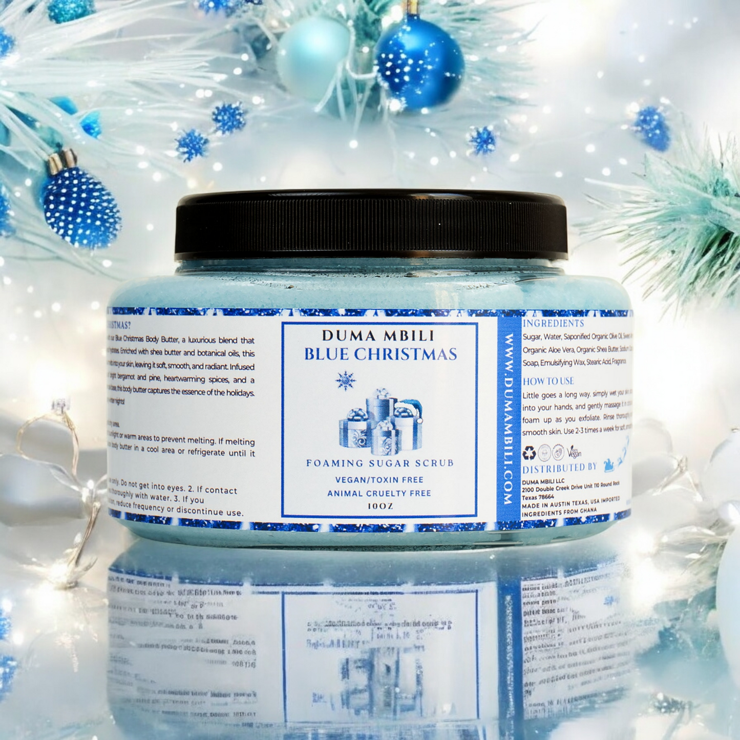 Blue Christmas Foaming Sugar Scrub