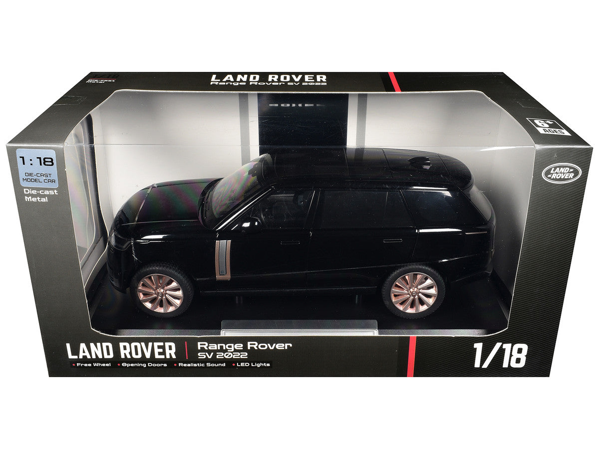2022 Land Rover Range Rover SV Black Metallic with Moonroof 1/18 Diecast Model Car by Heimanba