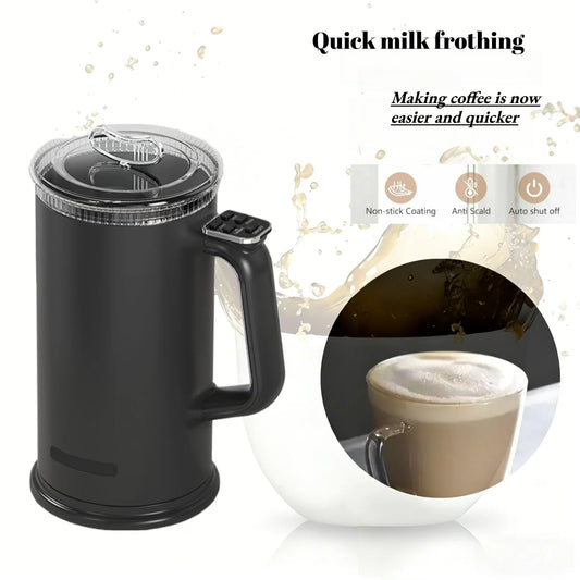 110V/220V Milk Frother 4-in-1 Home Coffee Latte Maker Hot Cold Beverages  Dual Function Stainless Steel Electric Milk Frother