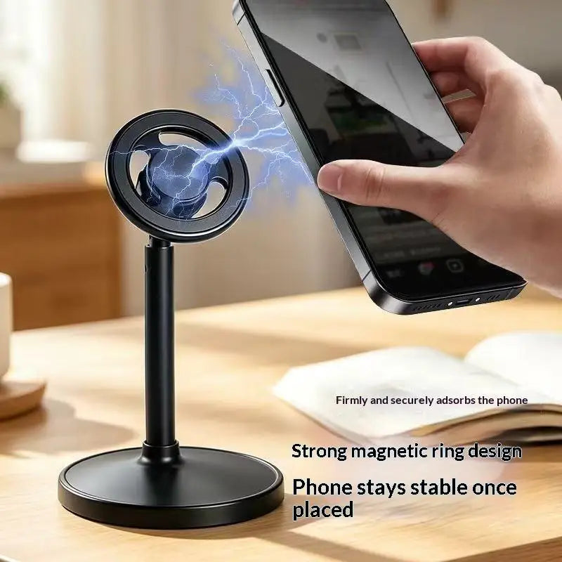 New··Adjustable Magnetic Phone Stand With Telescopic Pole And 360 Degree Rotation Desktop Holder For Compatible Smartphones
