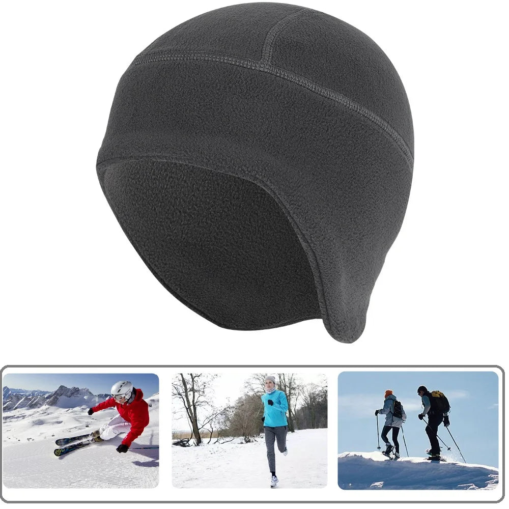 Waterproof Windproof Winter Warm Knit Beanie Fishing Hat Cap, Slouchy Soft Black Headwear Great for Winter Ski Walking Running