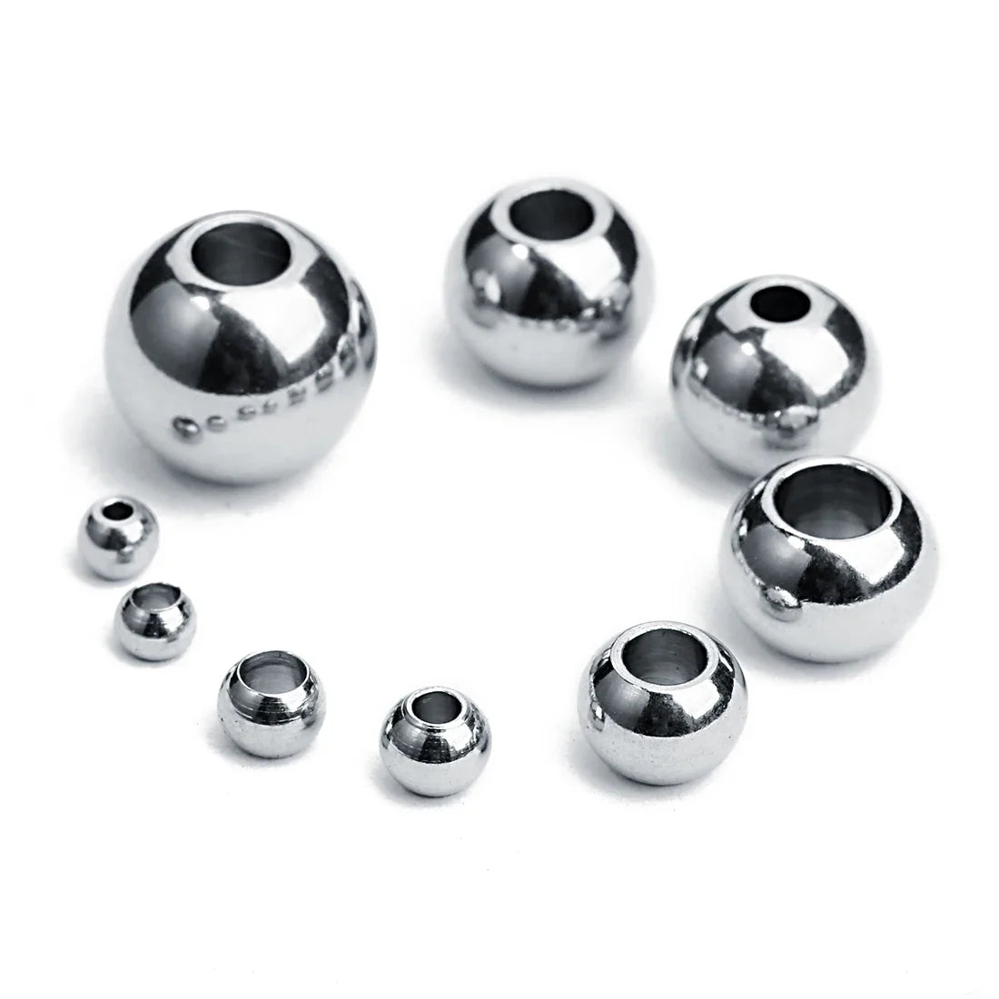 2-10mm High Quality Stainless Steel Beads for Jewelry Making Loose Spacer Beads DIY Bracelet Necklace Bracelets Wholesale