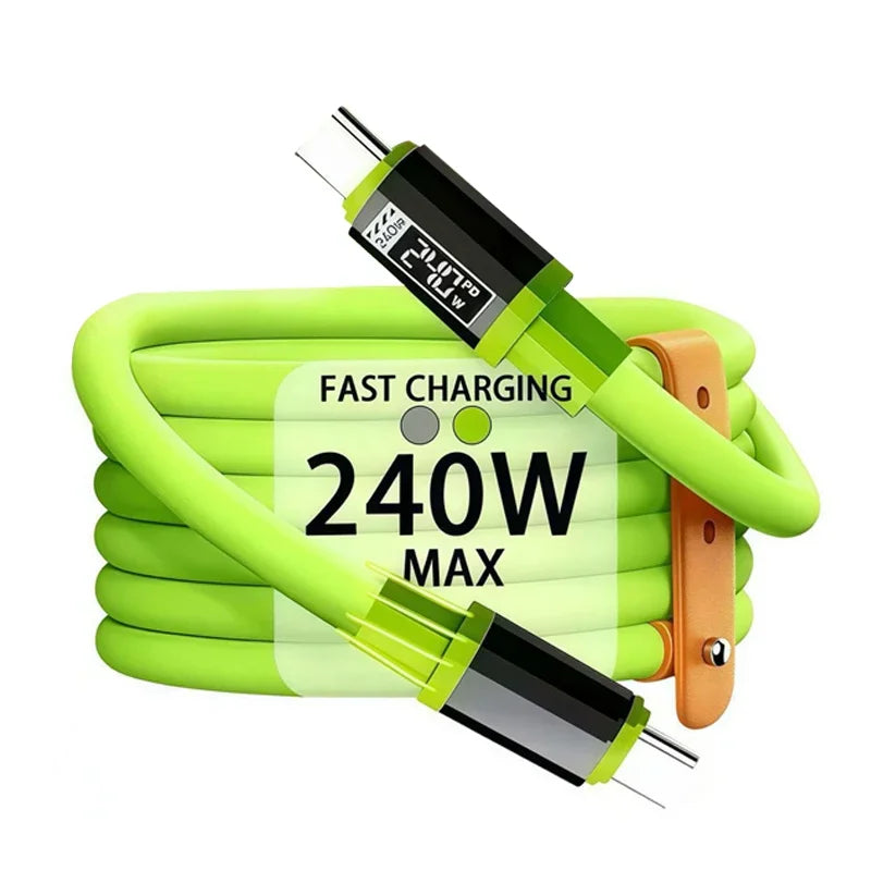 240W Type C Fast Charging Charger Type C USB Quick Charger Cable Date Sync Nylon Braided Wire Charger Cable For Huawei Xiaomi