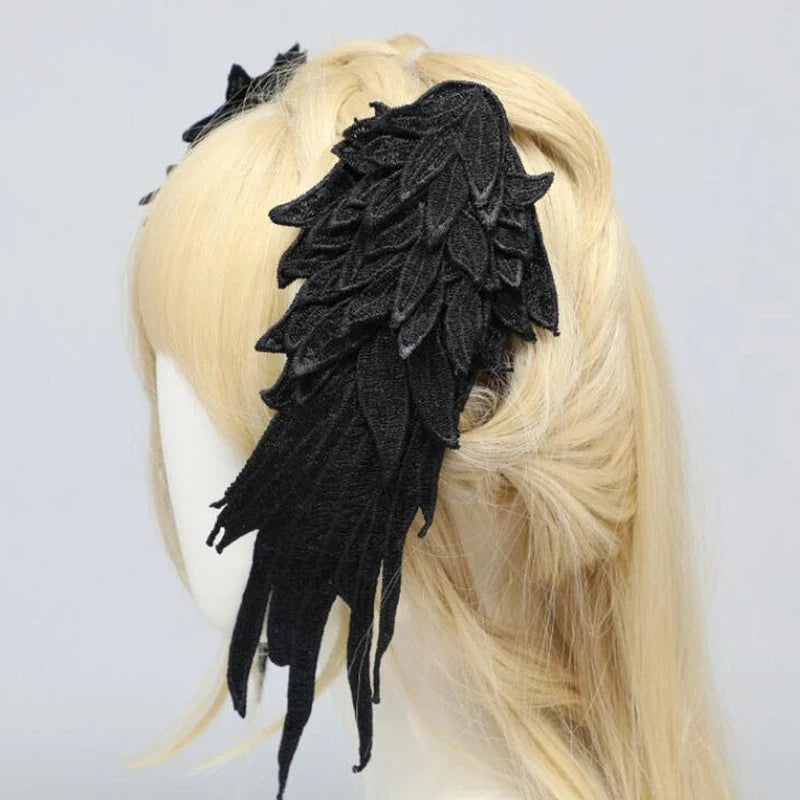 Lolita Feather Angel Wings Hair Clip Barrette Angel Wing Hairpin Lolita Anime Cosplay Hair Accessories Halloween Party Headwear