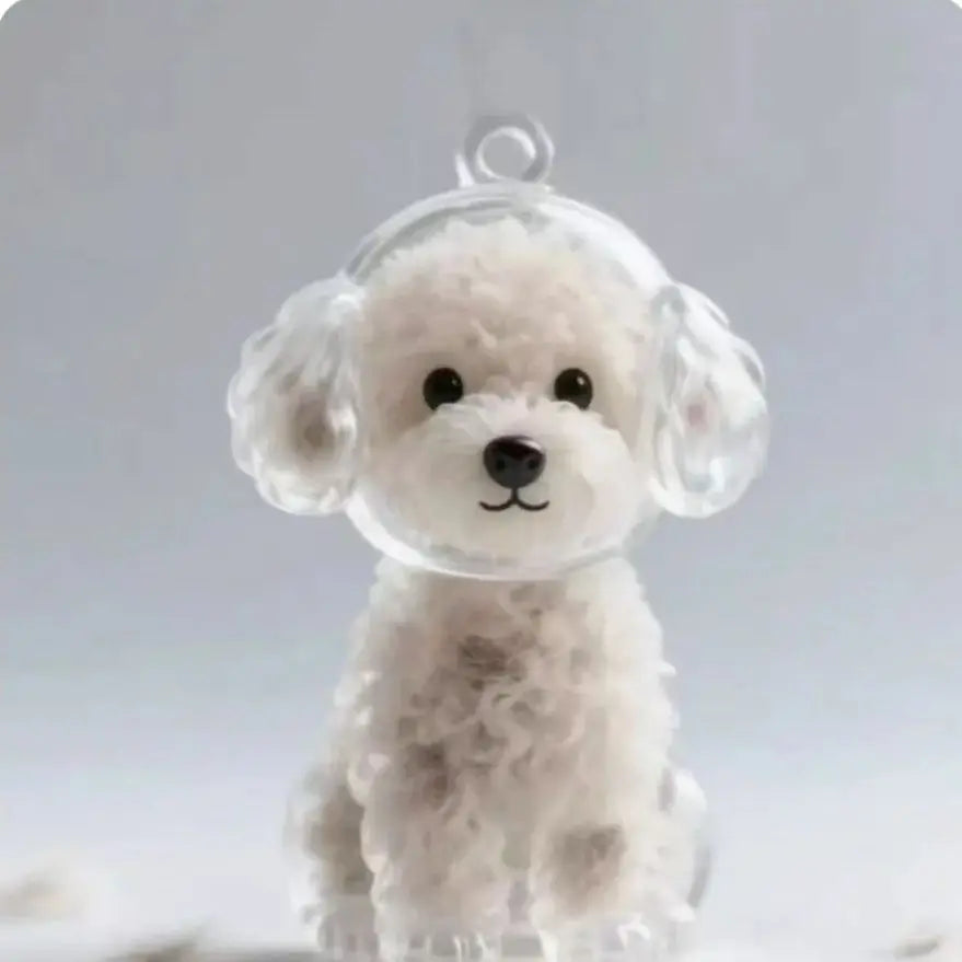 Transparent Dog Hair Storage Pendant Dog Hair Collector Keychain Pet Hair Memorial Bottle for Pet Lovers DIY Memorial Keychain