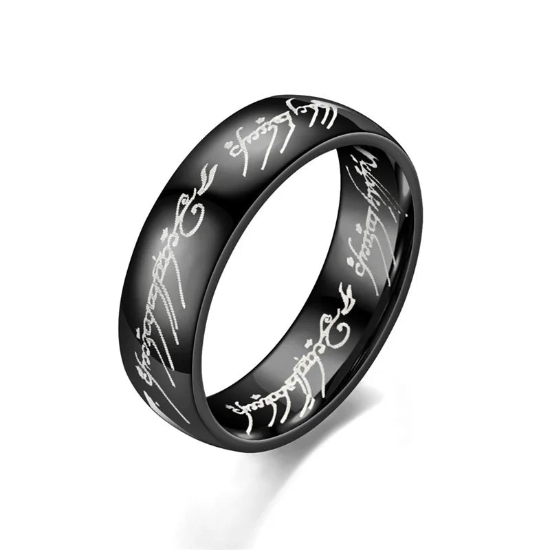 6MM Stainless Steel Laser Engraving Exquisite Couples Wedding Rings, Men And Women Fashion Movie Jewelry Gifts Wholesale