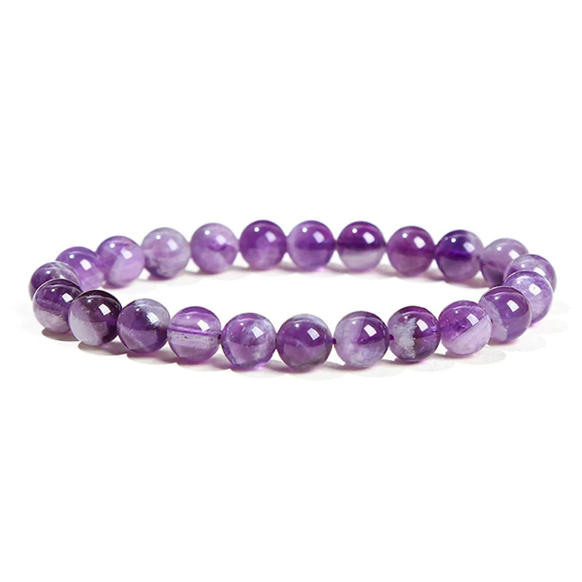 Natural Dream Lace Amethyst Stone Beaded Bracelets Women Purple Crystal Quartz Energy Bead Reiki Healing Bangle Jewelry Gift
